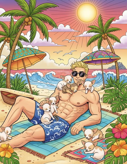 Sun, Sand, and Too Many Dogs - Colored